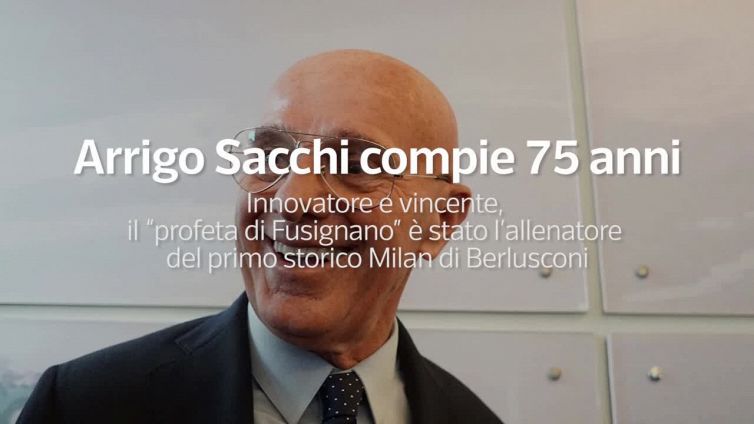 Arrigo Sacchi compie 75 anni, e' stato l'allenatore del primo storico Milan di Berlusconi