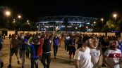 Europei, la festa dei tifosi azzurri all'Olimpico dopo la vittoria, "Pizza 1 - Kebab 0"