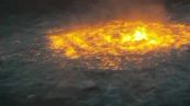 Incendio in mezzo al mare del Goldo del Messico, il video dell'occhio di fuoco