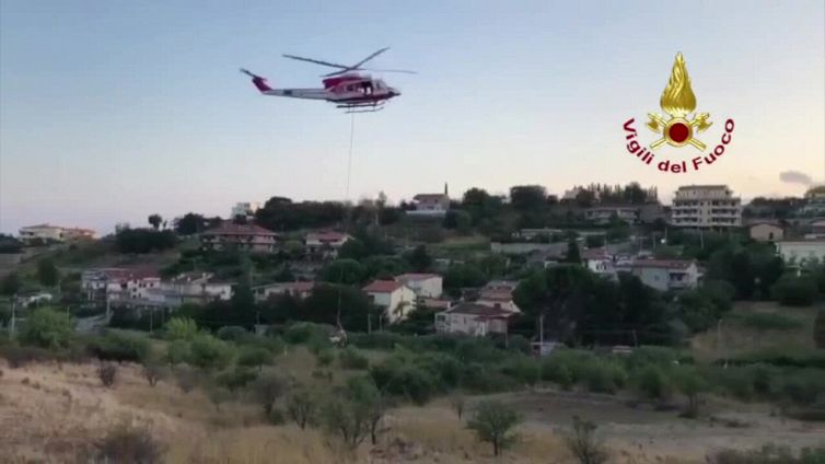 Bovino finisce in un fossato, lo straordinario salvataggio in elicottero