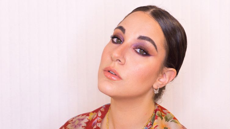 Trucco autunnale marrone e viola