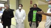 Bologna, Mancini in visita al reparto pediatria dell'ospedale Sant'Orsola