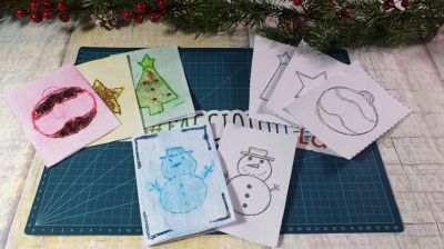 Come creare gli stampi per il Frottage natalizi