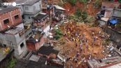 Maltempo: Brasile, le immagini con il drone della frana a Franco da Rocha