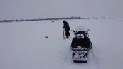 Renna intrappolata nella neve, l’incredibile salvataggio