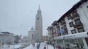 Torna la neve sulle Dolomiti bellunesi, fiocchi a Cortina d'Ampezzo