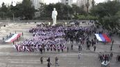 Ucraina, all'universita' di Damasco gli studenti sventolano la bandiera della Russia