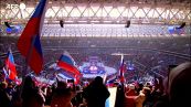 Mosca, il discorso di Putin allo stadio tagliato in tv