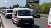 Ucraina, le ambulanze si radunano a Zaporizhzhia