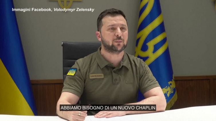 Zelensky a sorpresa al Festival di Cannes: "Serve un nuovo Chaplin"