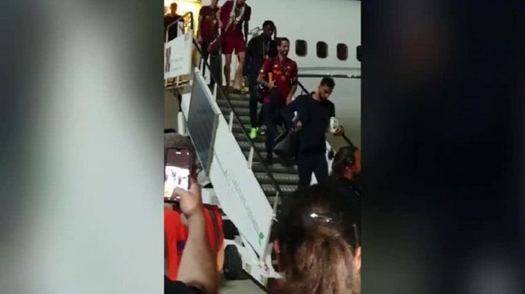 Conference, l'arrivo della Roma a Fiumicino