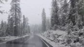 Maltempo, abbondante nevicata fuori stagione sulle Dolomiti bellunesi