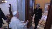 Papa Francesco incontra la presidente della Commissione europea von der Leyen