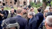 Ucraina, Draghi, Macron e Scholz in visita al centro distrutto di Irpin