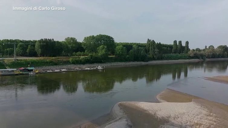 Siccita' e crisi idrica, la portata d'acqua del Po a Borgoforte