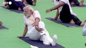 Il primo ministro indiano Modi partecipa alla giornata internazionale dello yoga