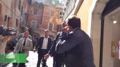 Giuseppe Conte arriva alla sede del M5s