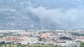 Incendio in zona della discarica a Trento