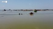 Alluvioni in Pakistan, le immagini aeree di Jaffarabad coperta dall'acqua
