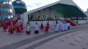 Papa Francesco celebra la messa a Nur-Sultan