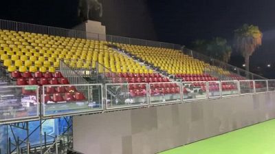 Tennis Napoli Cup, spalti e campo in allestimento