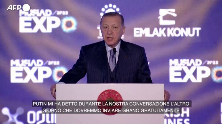Erdogan: "Con Putin manderemo grano gratis all'Africa"