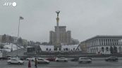 Kiev, la prima neve si posa su piazza Maidan