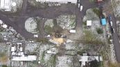 Missile caduto in Polonia, le immagini dall'alto del luogo colpito