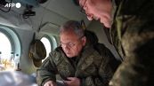 Ucraina, il ministro della Difesa russo sorvola le aree con le truppe schierate