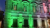 Costituzione: il Tricolore illumina la facciata del Senato