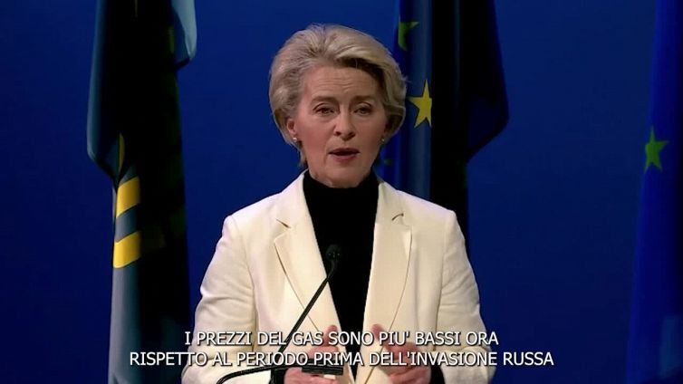 Von der Leyen: "Prezzi del gas ora piu' bassi dall'inizio della guerra"