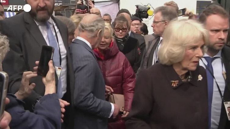 Carlo III in Germania, la visita in un mercato di Berlino