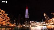 A Dubai il Burj Khalifa si illumina con i colori della bandiera siriana
