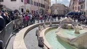 Roma - Feyenoord, transennate le fontane delle Naiadi e della Barcaccia