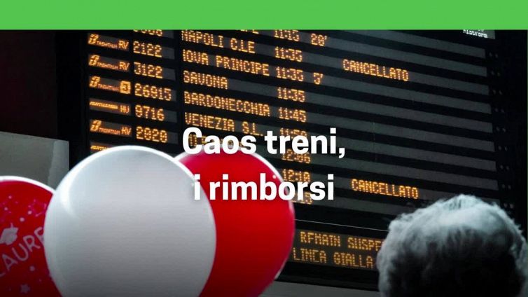 Caos treni: quando si ha diritto al rimborso del biglietto del treno