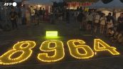 Una veglia a lume di candela a Taipei per il 34esimo anniversario di Tienanmen