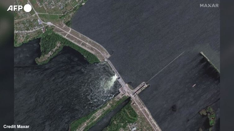 Ucraina, le immagini satellitari della diga di Nova Kakhovka