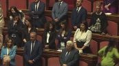 Berlusconi, senatori M5s in slenzio durante la commemorazione