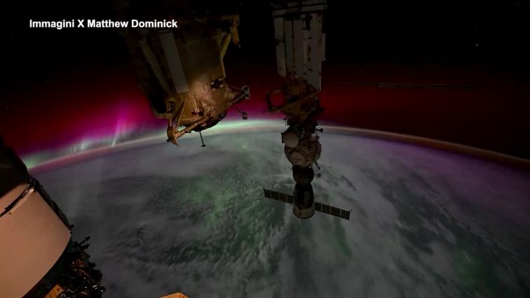 L'aurora boreale vista dallo spazio e' incredibile