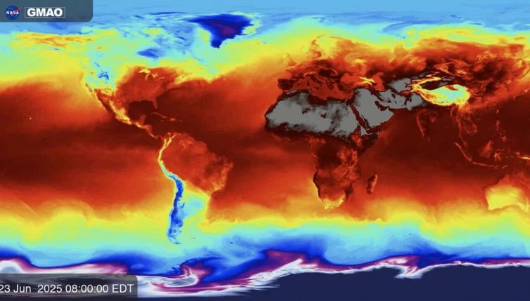 Caldo la Nasa mostra in un'animazione i 15 giorni da record nel mondo