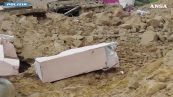 Niscemi: il drone recupera la croce crollata con la frana