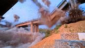 Grosseto-Siena, demolito il viadotto San Lorenzo: il crollo
