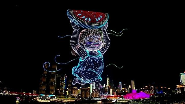 Lo spettacolo dei droni nel cielo