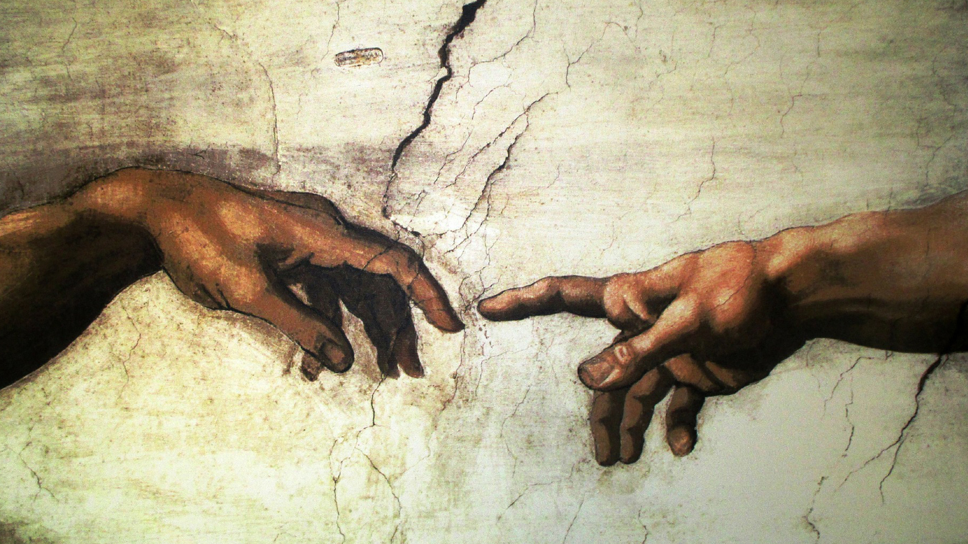 Картина Микеланджело Сотворение Адама руки