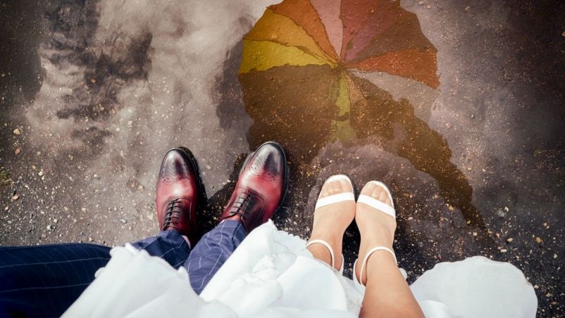 pioggia durante un matrimonio
