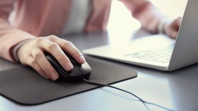 tappetino mouse vera pelle con poggiapolsi