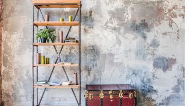 libreria muro stile industriale