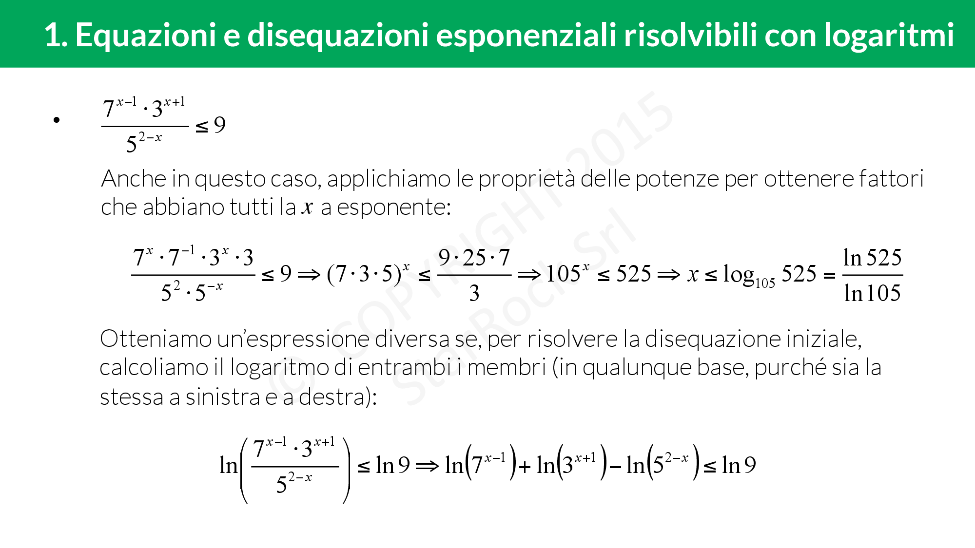 Equazioni E Disequazioni Esponenziali Con Logaritmi