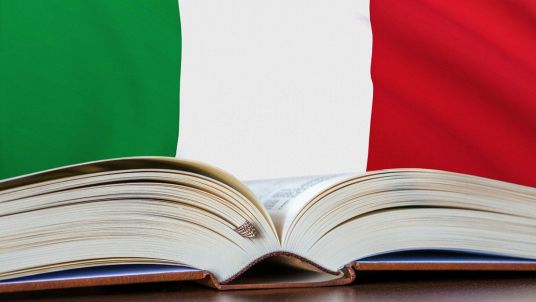 Libro con bandiera italiana