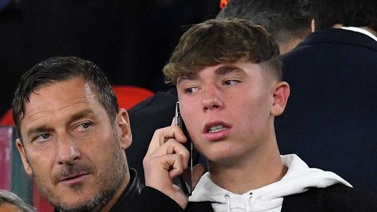 Cristian Totti con il papà Francesco Totti